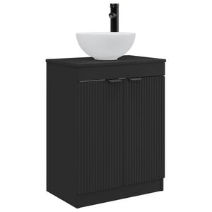 vidaXL Mobilă de baie cu chiuvetă Negru 54 x 35 x 83 cm Lemn prelucrat
