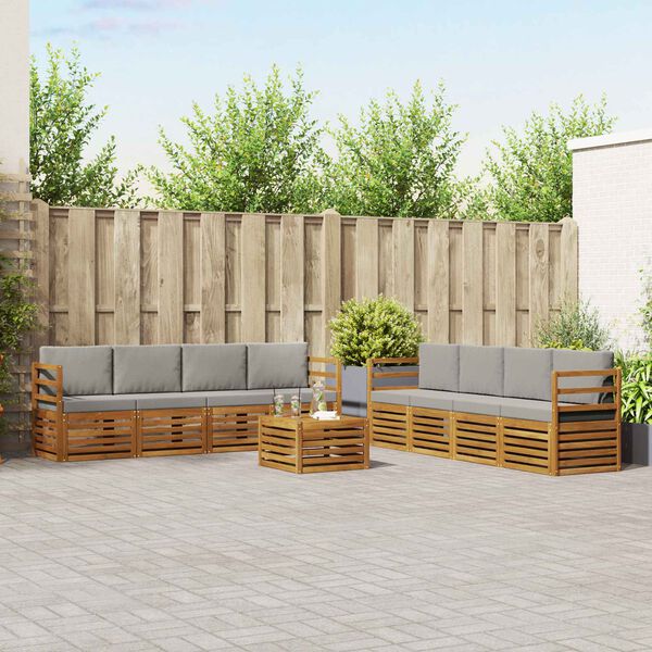 vidaXL Seturi de canapele cu pernă 9 pcs Gri natural și deschis