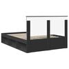 vidaXL Cadru de pat cu headboard Negru 160 x 200 cm Lemn de pin masiv