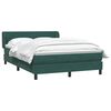 vidaXL Pat box spring cu saltea, verde &icirc;nchis, 160x220 cm, catifea