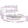 vidaXL Pat cu bibliotecă fără saltea, alb, 120x190 cm, lemn masiv pin