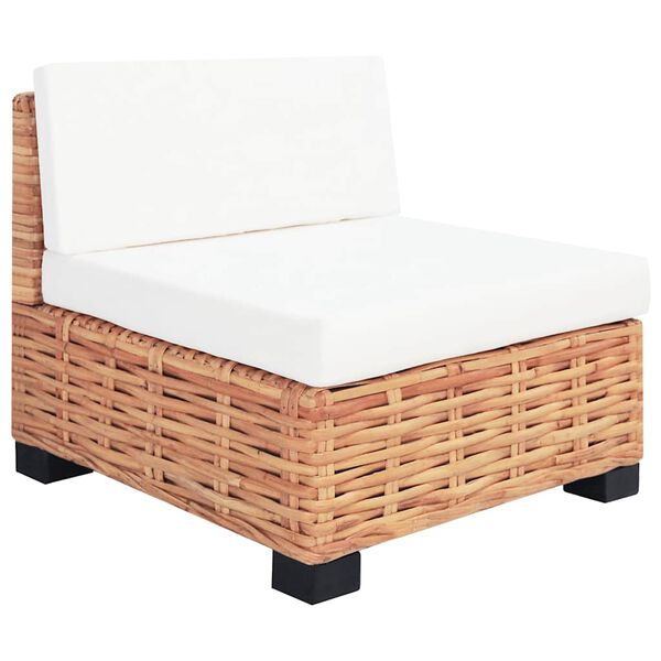 vidaXL Set mobilier cu canapea 27 piese, culoare naturală, ratan