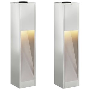 vidaXL Lampa de parcurs LED solar 2 buc. Alb cald 18 x 18 x 80 cm