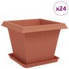 vidaXL Ghivece pentru plante 24 buc. Roșu cărămidă Plastic