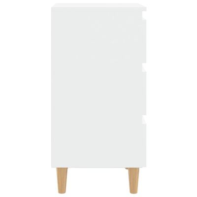 vidaXL Noptieră cu picioare lemn masiv, alb, 40x35x69 cm