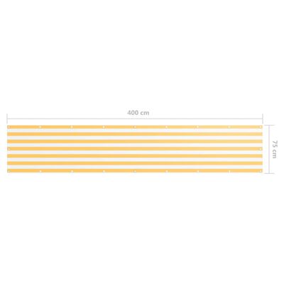 vidaXL Paravan de balcon, alb și galben, 75 x 400 cm, țesătură oxford
