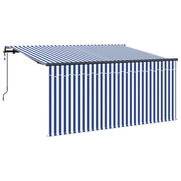 vidaXL Cortina Retractabilă Albastru și Alb 300 x 200 cm