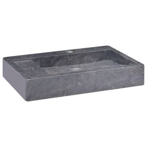 vidaXL Chiuvetă, negru, 58x39x10 cm, marmură