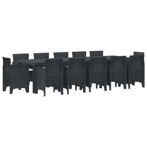 vidaXL Set de masă pentru grădină 13 buc. Antracit Polyrattan