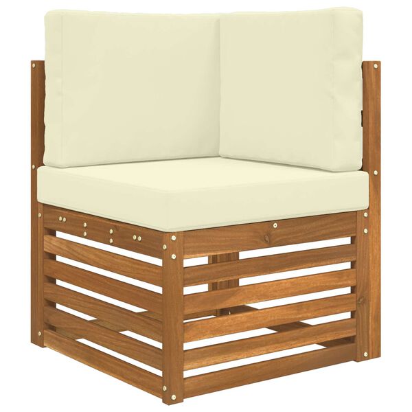 vidaXL Set canapea sectională cu pernă 6 pcs Natural și Crem