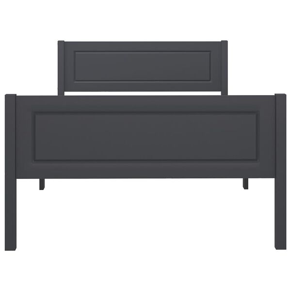vidaXL Cadru de pat, gri, 100x200 cm, lemn masiv de pin