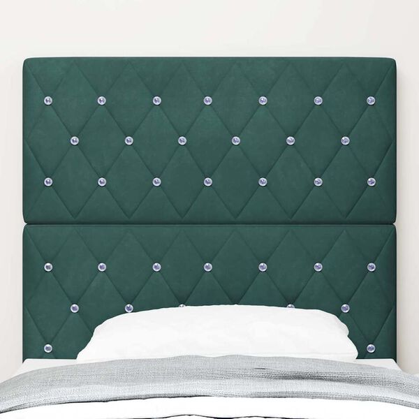 vidaXL Tăblie cap cu headboard Verde &icirc;nchis 100 cm Piele artificială
