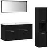vidaXL Set de mobilier pentru baie 4 buc. Stejar Negru Lemn prelucrat