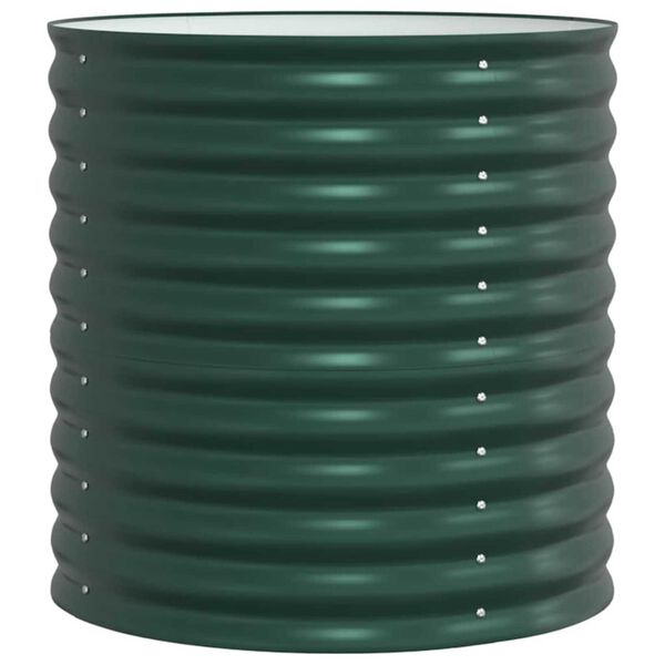 vidaXL Strat înălțat de grădină Verde 80 x 80 x 81 cm Oțel