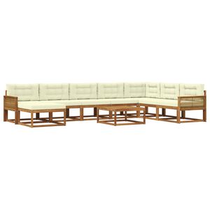 vidaXL Set de canapele de exterior 9 pcs Natural și Crem