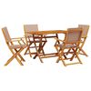 vidaXL Set mobilier de grădină 5 piese textil taupe/lemn masiv