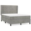 vidaXL Pat box spring cu saltea, gri deschis, 140x190 cm, catifea
