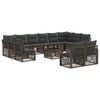 vidaXL Set de canapele pentru grădină Reglabil 13 pcs Gri poliratan