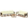 vidaXL Set de canapele de exterior 9 buc. Natural și Crem