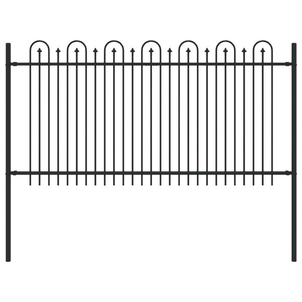 vidaXL Gard Arcuș cu V&acirc;rfuri Negru 200 x 150 cm