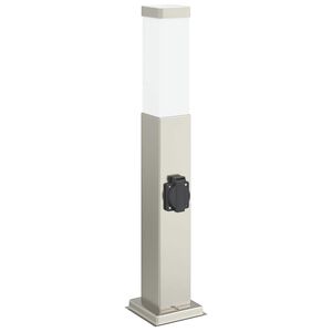 vidaXL St&acirc;lp luminos cu priză 50 cm oțel inoxidabil IP44