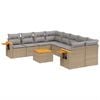 vidaXL Set canapele de grădină, 9 piese, cu perne, bej, poliratan