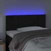 vidaXL Tăblie de pat cu LED, negru, 80x5x78/88 cm, catifea