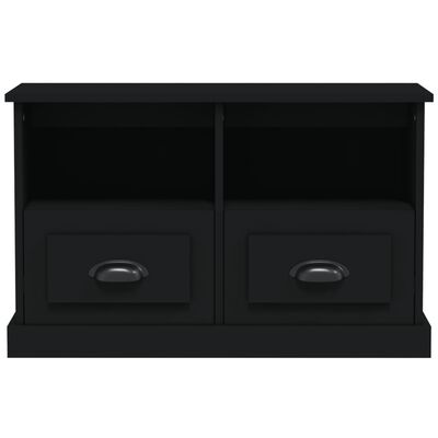 vidaXL Comodă TV, negru, 80x35x50 cm, lemn prelucrat
