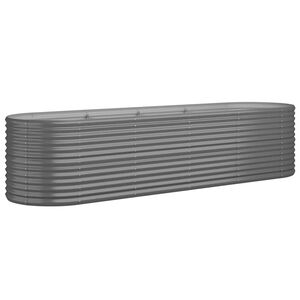 vidaXL Strat &icirc;nălțat grădină gri 296x80x68cm oțel galvanizat