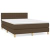 vidaXL Pat box spring cu saltea, maro &icirc;nchis, 140x200 cm, textil
