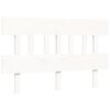 vidaXL Cadru de pat cu tăblie, alb, 140x200 cm, lemn masiv