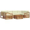 vidaXL Set de canapele de exterior cu pernă 7 pcs Natural și Crem