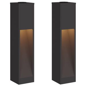 vidaXL Lampa de parcurs LED solar 2 buc. Alb cald 18 x 18 x 80 cm