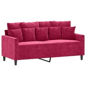 vidaXL Canapea cu 2 locuri, roșu vin, 140 cm, catifea