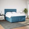 vidaXL Pat box spring cu saltea, albastru, 180x200 cm, catifea