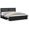 vidaXL Cadru de pat cu headboard Negru 200 x 200 cm Lemn de pin masiv