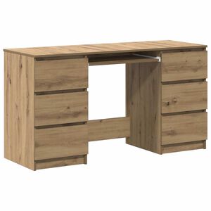 vidaXL Birou de scris, stejar artizanal, 140x50x77 cm, lemn prelucrat