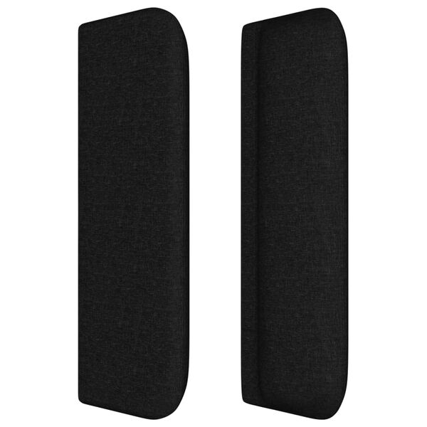 vidaXL Tăblie de pat cu aripioare negru 147x16x78/88 cm textil