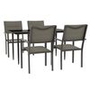 vidaXL Set mobilier de grădină, 5 piese, negru, oțel și textilenă