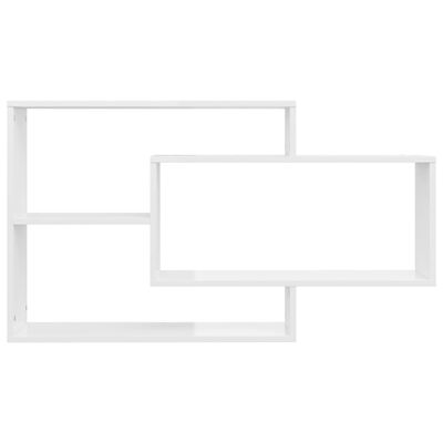 vidaXL Rafturi de perete, alb extralucios, 104x20x58,5 cm, PAL