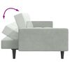 vidaXL Canapea extensibilă cu taburet, 2 locuri, gri deschis, catifea