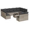 vidaXL Set canapele de grădină cu perne, 12piese gri deschis poliratan