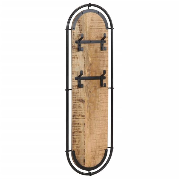 vidaXL Cuier haine de perete cu 4 c&acirc;rlige, 2 buc., lemn masiv mango