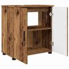 vidaXL Set de mobilier pentru baie Pe perete cu ușă 3 pcs Lemn Vechi