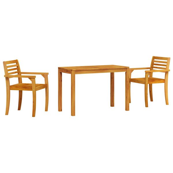 vidaXL Set de masă pentru grădină 3 pcs Maro Lemn Solid de Acacia