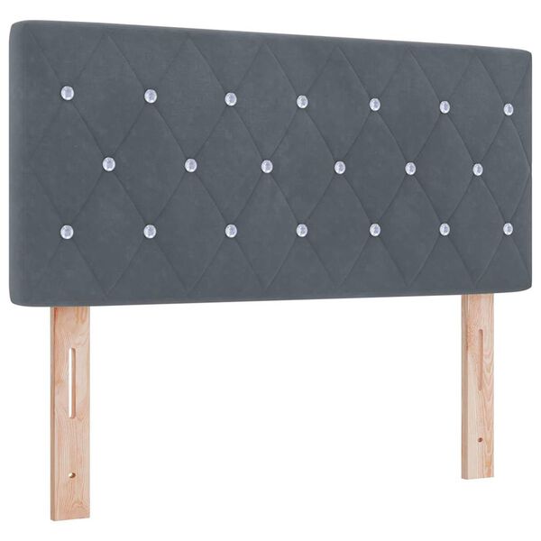 vidaXL Tăblie cap cu headboard Gri închis 100 cm Piele artificială