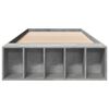 vidaXL Cadru de pat, gri beton, 90x190 cm, lemn prelucrat