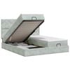 vidaXL Pat ottoman cu saltea cu headboard 2 buc. Gri deschis Catifea