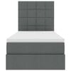 vidaXL Pat cu saltea și LED cu saltea Gri &icirc;nchis 90 x 190 cm Poliester