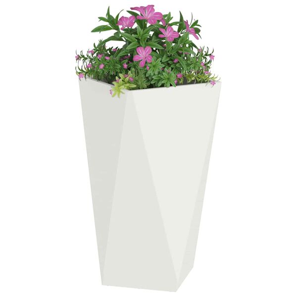 vidaXL Jardinieră 2 pcs Alb 40 x 40 x 75 cm Oțel
